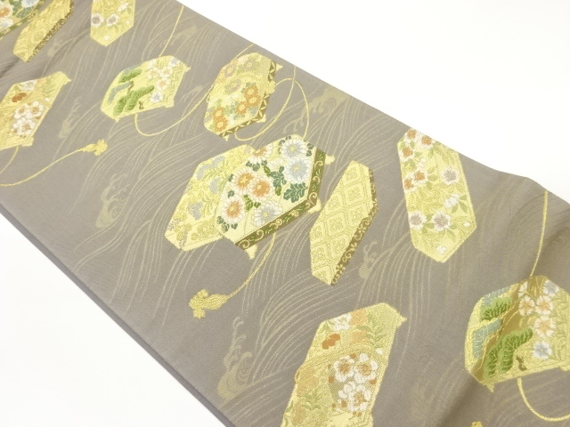 JAPANESE FUKURO OBI / WOVEN FLORAL PLANTS